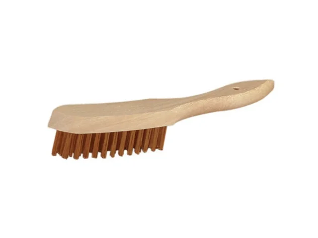 Colin Mercedes Hand Wire Brush 6 Rows (Brass-Coated), Wood Handle (9904130003)