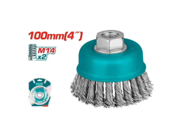 Total Twisted Wire Cup Brush, 4", M14 (TAC32041)