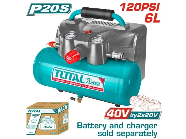 Total Cordless Air Compressor, 40 V, 6 L, Bare Tool (No Battery or Charger) (TACLI2003)