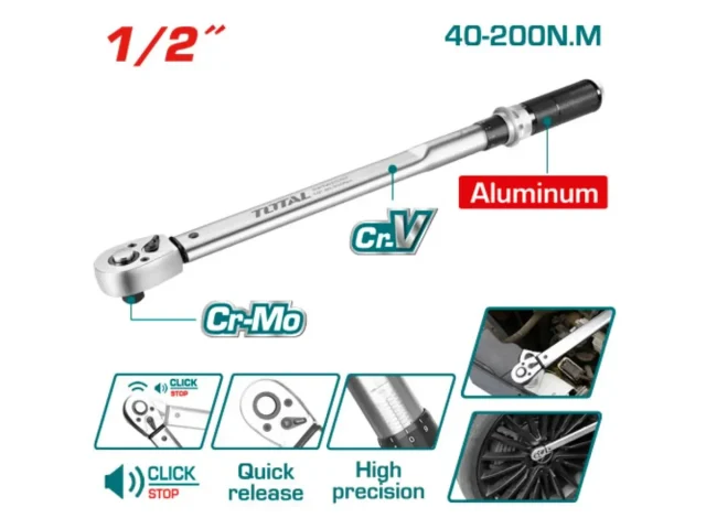 مفتاح عزم 40-200 نيوتن 1/2 بوصه توتال (THPTW200N2)