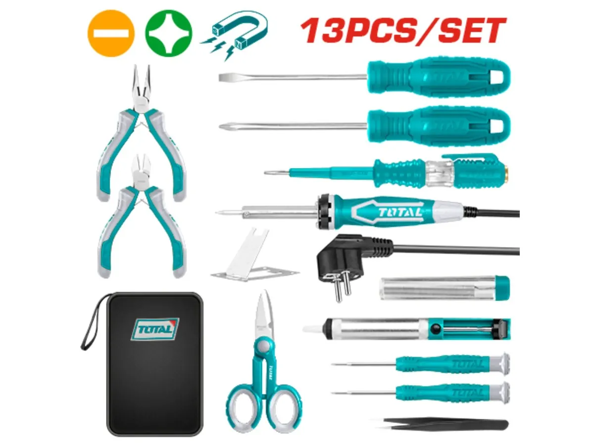 Total Electronics and Telecom Tool Set, 13 Pcs (TKTTSK0132)